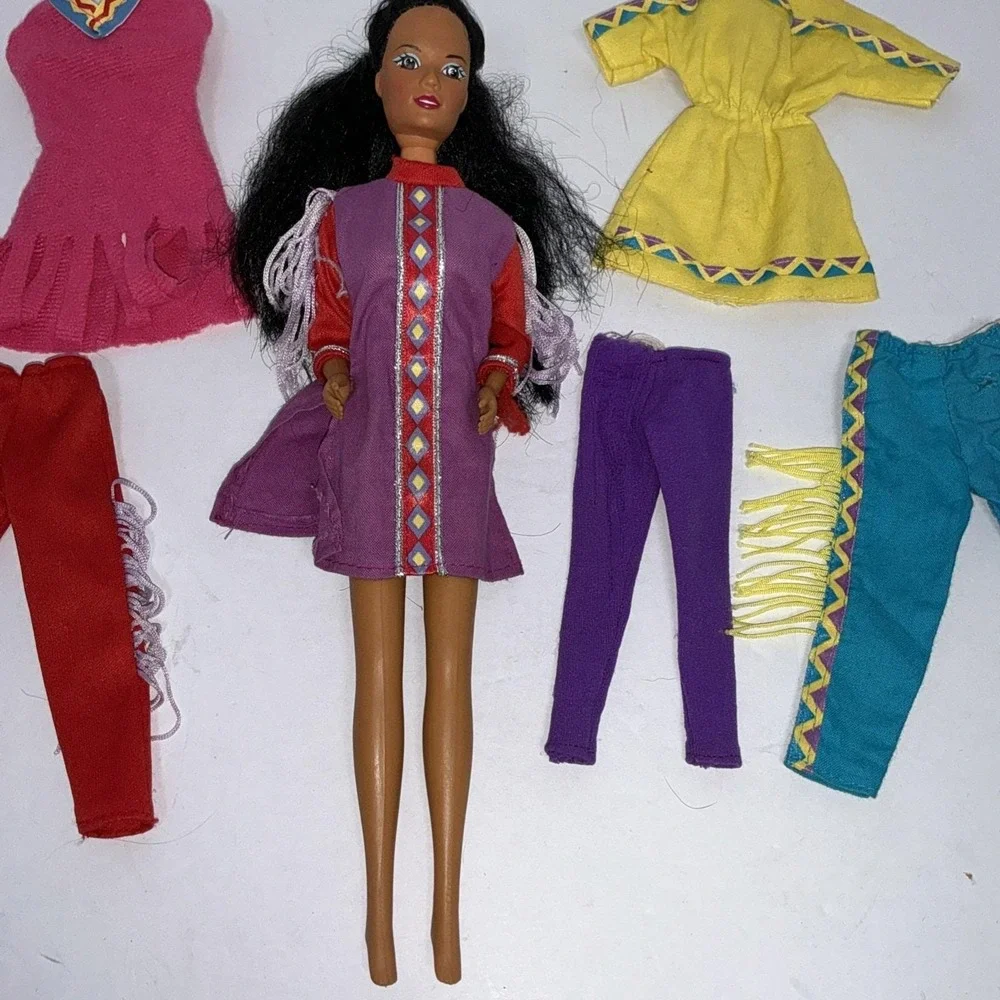 Vintage Barbie Native American Fashion Doll Lot Fringe‎ Outfits Mattel TLC OOAK